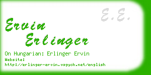 ervin erlinger business card